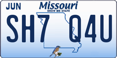 MO license plate SH7Q4U