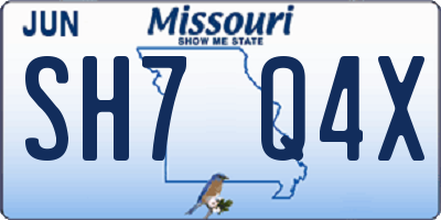 MO license plate SH7Q4X