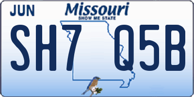 MO license plate SH7Q5B