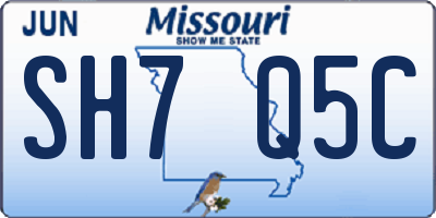 MO license plate SH7Q5C