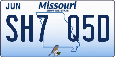 MO license plate SH7Q5D