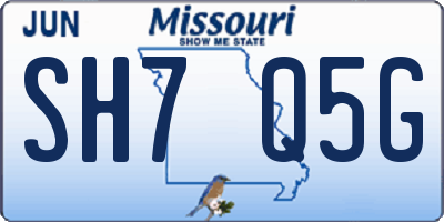 MO license plate SH7Q5G