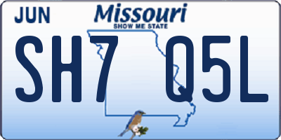 MO license plate SH7Q5L