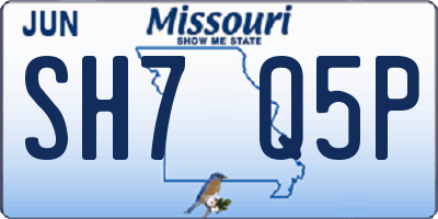 MO license plate SH7Q5P