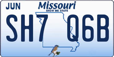 MO license plate SH7Q6B