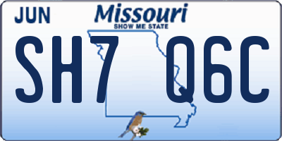 MO license plate SH7Q6C