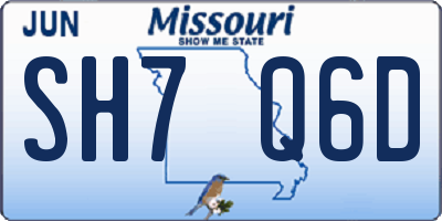MO license plate SH7Q6D