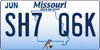 MO license plate SH7Q6K