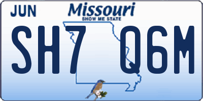 MO license plate SH7Q6M
