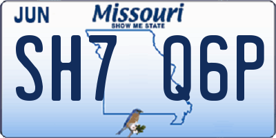 MO license plate SH7Q6P