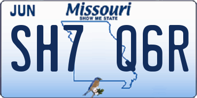 MO license plate SH7Q6R