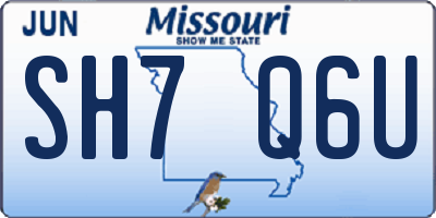 MO license plate SH7Q6U