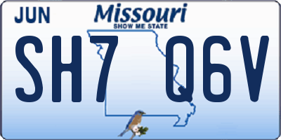 MO license plate SH7Q6V