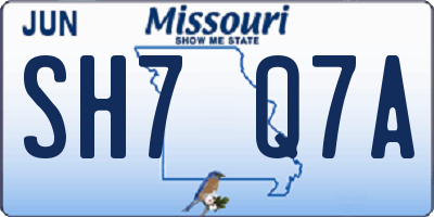 MO license plate SH7Q7A