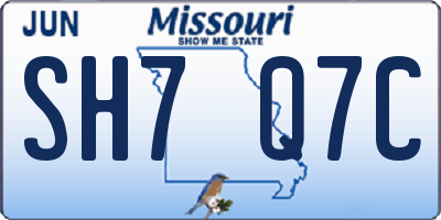 MO license plate SH7Q7C