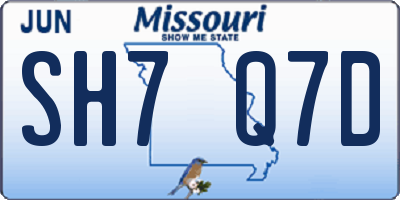 MO license plate SH7Q7D