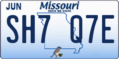 MO license plate SH7Q7E