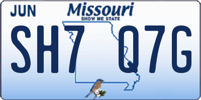 MO license plate SH7Q7G
