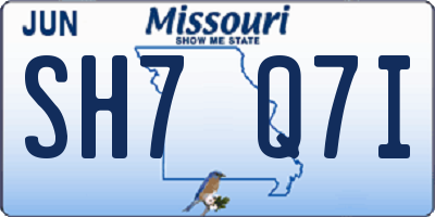 MO license plate SH7Q7I