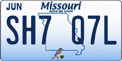 MO license plate SH7Q7L