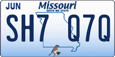 MO license plate SH7Q7Q