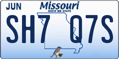 MO license plate SH7Q7S