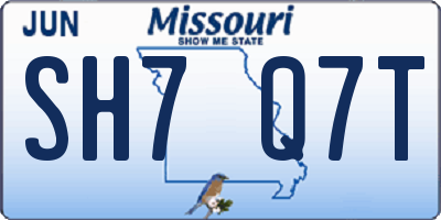 MO license plate SH7Q7T