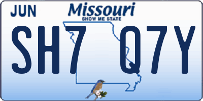 MO license plate SH7Q7Y