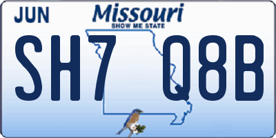 MO license plate SH7Q8B