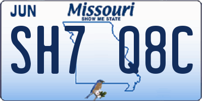 MO license plate SH7Q8C