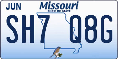 MO license plate SH7Q8G