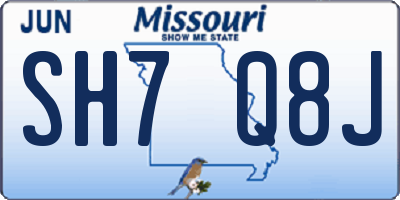 MO license plate SH7Q8J