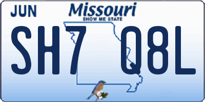 MO license plate SH7Q8L