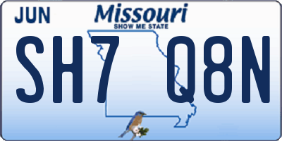 MO license plate SH7Q8N