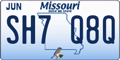 MO license plate SH7Q8Q