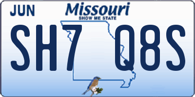 MO license plate SH7Q8S