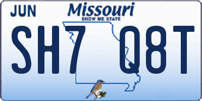 MO license plate SH7Q8T