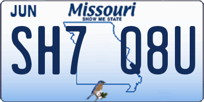 MO license plate SH7Q8U