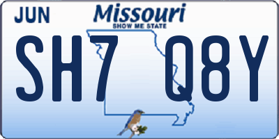 MO license plate SH7Q8Y