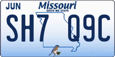 MO license plate SH7Q9C