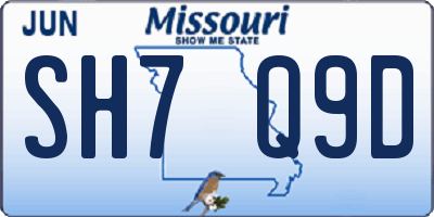 MO license plate SH7Q9D