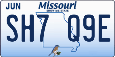 MO license plate SH7Q9E