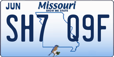 MO license plate SH7Q9F