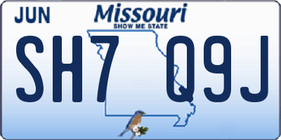 MO license plate SH7Q9J