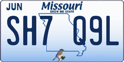 MO license plate SH7Q9L