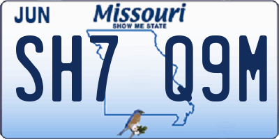 MO license plate SH7Q9M