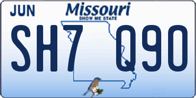 MO license plate SH7Q9O