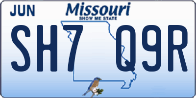 MO license plate SH7Q9R