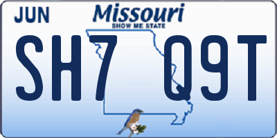 MO license plate SH7Q9T