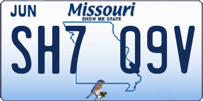 MO license plate SH7Q9V
